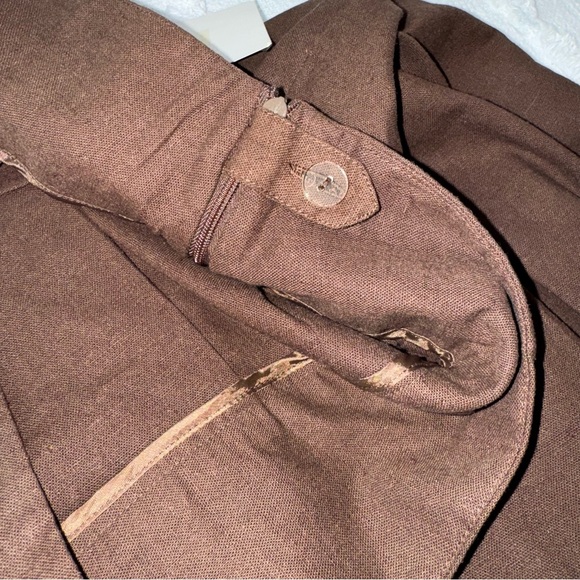 Vtg 90s NWT MG Originals Pleated A-line Linen Blend Brown Skirt Academia Size 18 - Picture 8 of 8